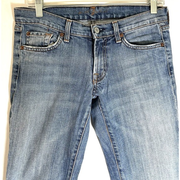 7 FOR ALL MANKIND -  Bootcut Womens Jeans Blue Denim - Size 27 X 33 PreOwned - Picture 4 of 8